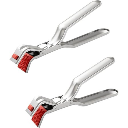 Rostgaffel i rustfritt stål - 2-pakning - Rustbeskyttet tang for mikrobølgeovn og airfryer - Perfekt for tallerkener, skåler og pizzabrett