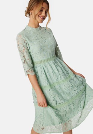 Happy Holly High Neck Lace Dress Klær