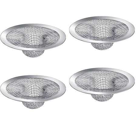 4-pack ruostumattomia terässiivilöitä – Siiviläkori / tiskialtaan tulppa pesualtaaseen, kylpyammeeseen ja suihkuun