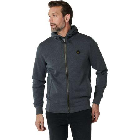 No Excess, Sweater full zipper hooded motorblack Grijs, Heren, Maat:S