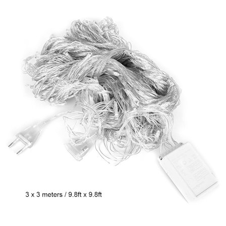 3x3 meter udendørs vandtæt 336LED vandfald streng lys baggrund dekoration EU stik 220V hvid