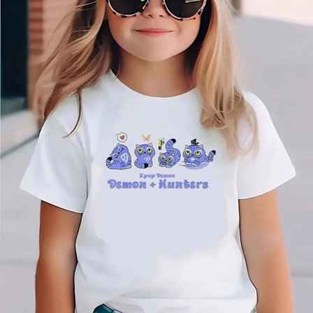 Söpö Kpop Demon Hunters lyhythihainen T-paita lapsille - Harajuku Style T-paita pojille ja tytöille