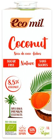 Ecomil Kokos mælk u. sukker Ø 1 l, Helse & Madvarer, Mælkefri Drikke, Kokosdrik