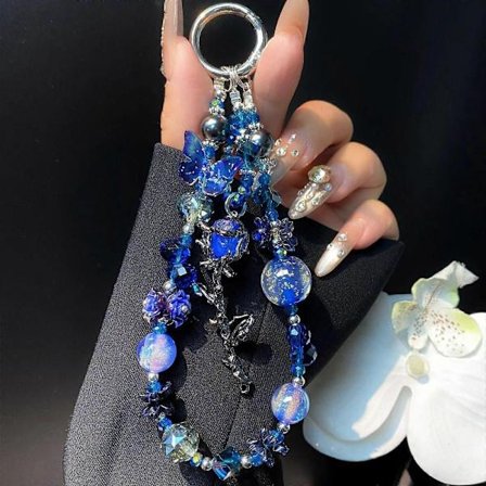 Legering Rose Anheng Krystall Mobiltelefonkjede Perlearmbånd