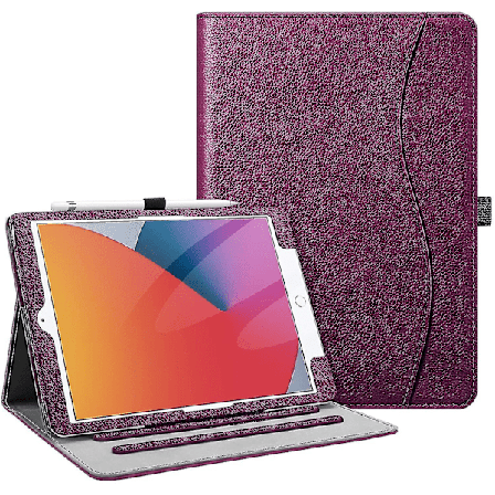 Wekity Cover til Ipad 10.2 8. generation 2020 - [hjørnebeskyttelse] Multi-vinkel visningsstativ cover med lomme og penneholder