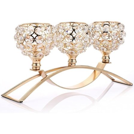 IC 3-haarainen Kristallikynttilänjalka Kulhot Teekuppi Kynttilänjalka - Votiivi Kynttilänpidin Koriste Kynttilänjalka Maljakko Kynttilänjalka (Kulta)