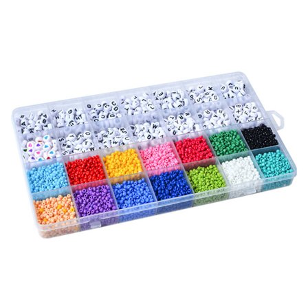 Smykker Perler Bærbar 28 Rutenett Boks Bokstav Kjærlighet Hjerte Mini Perler for Barn DIY Armbånd Anheng Halskjede