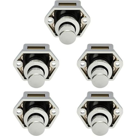 5 st Mini Tryckknapp Låda Bröstlås Husvagn Båt Krompläterad Knopp