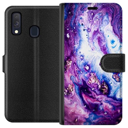Yhteensopiva Lompakkokotelo Samsung Galaxy A40 Galaksin marmori