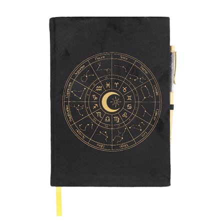 Något Annorlunda Astrologi Hjul Obsidian Anteckningsbok & Penna Set