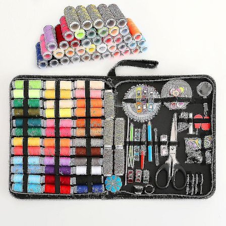 Sysett med sytilbehør, trådsneller, stort format, premium sysett for nybegynnere, 200 deler