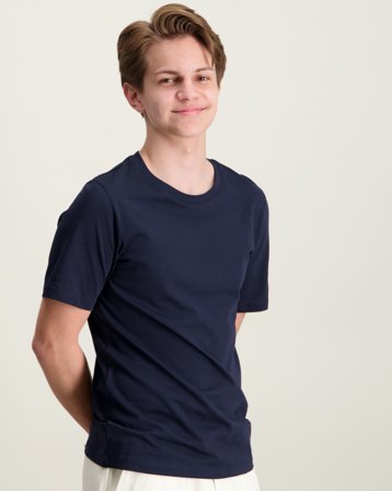 Jack & Jones JJEORGANIC BASIC TEE SS O-NECK Blå T-shirts Dreng - Kids Brand Store