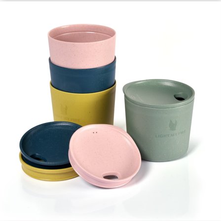Light My Fire Mycup ́N Lid Short 4-Pack eating utensils Multi-colored OneSize