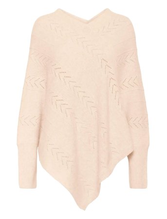 Cream | Crholiday Knit Poncho | ONE SIZE