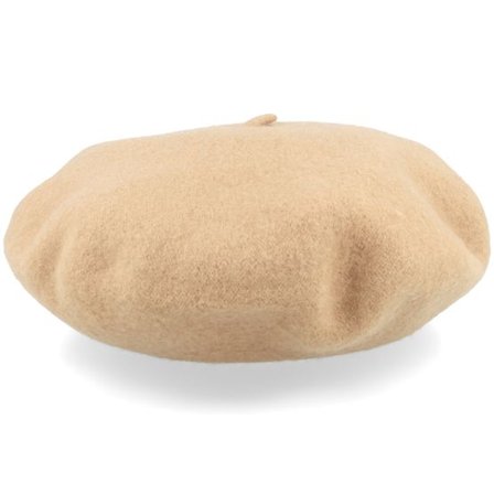 MJM Hats - Beige traditionalbeanie Hatt - Isabel W 100% Wool Camel Beret @ Hatstore