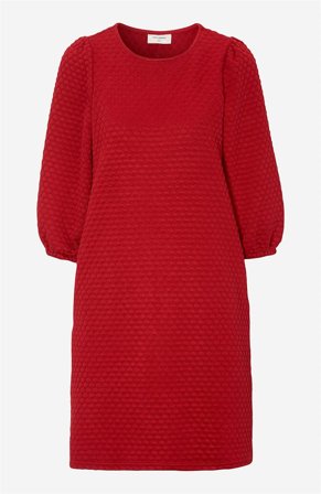 Freequent - Jersey-kjole med 3D-struktur i rød for damer i størrelse S (38) - Cellbes