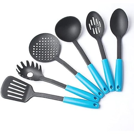 6 kpl Nylon Keittiövälineiden Sarja Lämpöä Kestävä Ruokailuvälineet