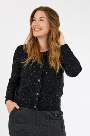 BRANDTEX - Cardigan - Sort - Palietter