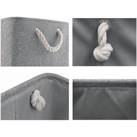 Vikbar Förvaringslåda (41CM*31CM*20CM) Tjock Canvas med Rephandtag