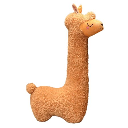 75 cm, 100 cm gigantisk alpakkaplysj pute lama kosedyr leker lama lang kropp plysj hjemmedekor 100cm Brown