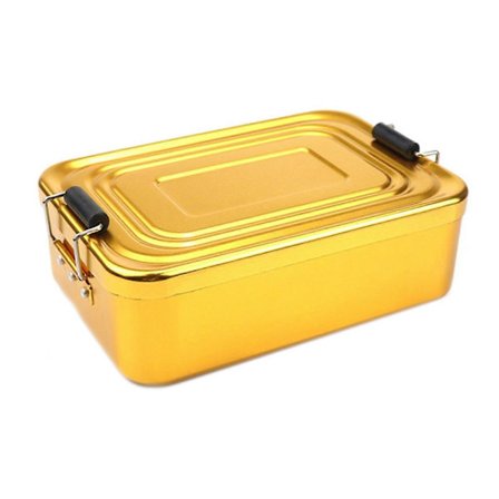 Robust aluminium madkasse, bærbar rektangulær mad- og frugtbeholder