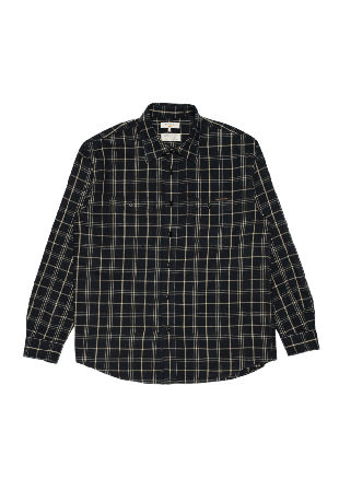 Nudie Jeans Julian Worker Shirt Checked Skjortor Herr Svart LARGE