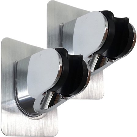 Brusehovedholder 2-pak Stærk klæbende justerbar håndholdt brusehovedholder Borefri vægmonteret bruseholder