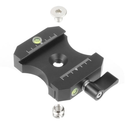 Universal Quick Release Plade Clamp Adapter 3/8 til 1/4 skrue Indbygget bobleniveau til Arca til schweizisk kamera Ballhead Tr