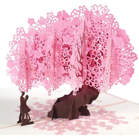 Pop-up 3D-kort, lykønskningskort, fødselsdagskort, bryllup 3D