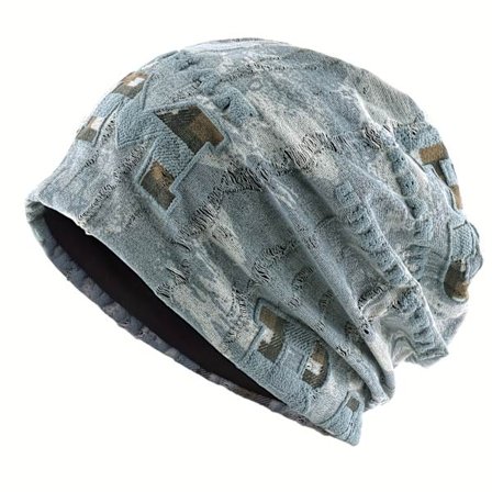 Vintage Print Slouchy Hue til Kvinder Mænd Efterår. Elastisk Hat med Let Varmt Design Uden Skygge Åndbart Vindtæt Design Hue Playfu...