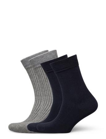 Timber 4-Pack Socks - Block Striped Black Knowledge Cotton Apparel
