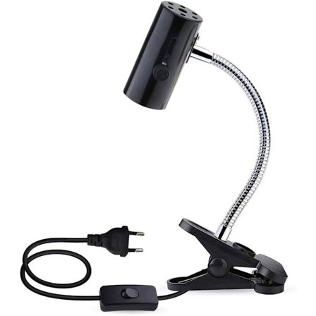 E27-uttag med klämma och reptilbrytare, 360° roterbar, med fl