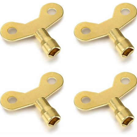 20 stk. Radiatornøkler Solid Messing Radiatoravluftningsnøkkel Luftventilnøkkel Klokketype Rørleggerventilnøkkel for Radiatorer og Kraner