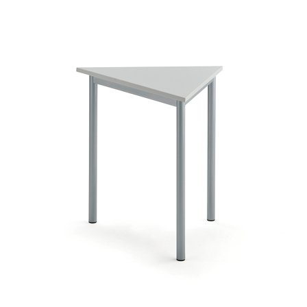 Tisch SONITUS TRIANGEL, 800x700x720 mm, Hochdrucklaminat grau, alugrau