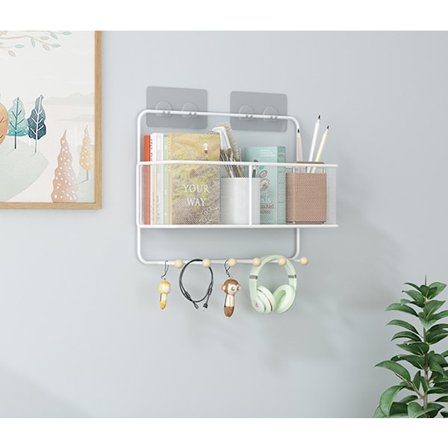 Valkoinen yksikerroksinen riippuva helmi-seinähylly 35,5 * 10 * 22 cm