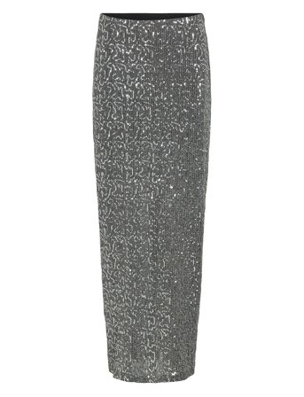 Vila Visanadu Hw Glitter Maxi Skirt Silver