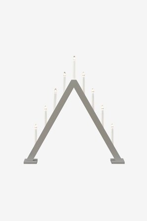 Konstsmide - Ljusstake trä 9 glödlampor, 64cm - Grå - Adventsljusstakar - Från Homeroom