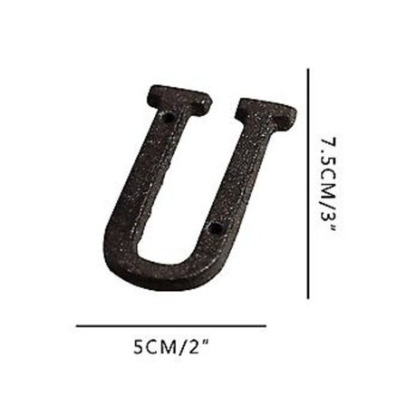 Seostettu taottu rauta numero kirjain DIY talon kirjain U