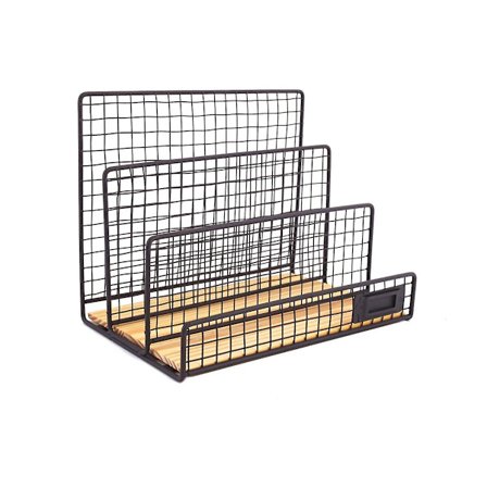 Skrivebordsbokhylle Student Bokhylle Kontor Oppbevaringshylle Sengesidebord(Svart)