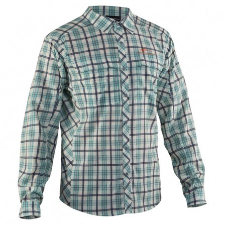 Grundéns Fly Bridge Long Sleeve - Dusty Turquiose Plaid, S