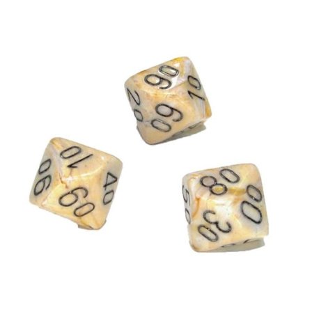 Tio 10 Tärningar Marmor Mångsidig (Elfenben/svart)(sh)