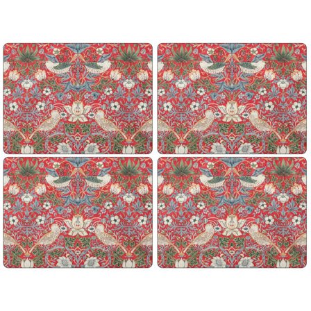 Spode Strawberry Thief -pöytätabletit, punainen