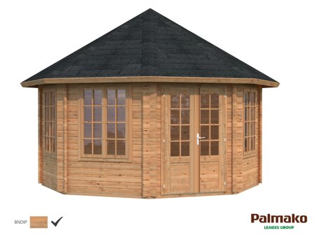 Palmako Hanna Lusthus 14,7 m²/inv. 14,1 m², brun impregnerad, Uterum