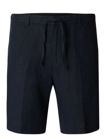 Slmregular-Leroy Linen Bld Shorts Noos Navy Selected