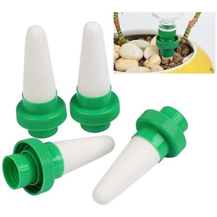 4 stk. automatiske vanningsanordninger for planter, keramisk kjeglehode