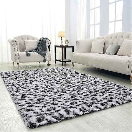 NOAHAS Fluffy Leopard Print Tæppe Cheetah Print Områdetæpper Blødt Behageligt Printet Gulvtæppe til Soveværelse Stue Hjem Western Indretning