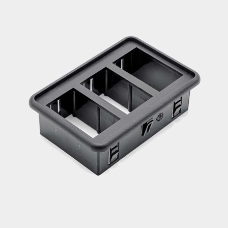 Cadre de montage pour interrupteurs Carling Technologies, pour 3 interrupteurs, noir