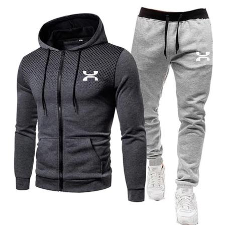 2023 Mote Treningsdress For Menn Hoodie Fitness Gym Klær Menn Løping Sett Sportsklær Jogger Menn Treningsdress Vinterdress Sport Dark grey gray an w S