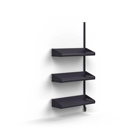 Garderobenelement ENTRY mit 3 Schuhablagen, Anbaumodul, wandhängend, 1800 x 900 x 300 mm, anthrazit