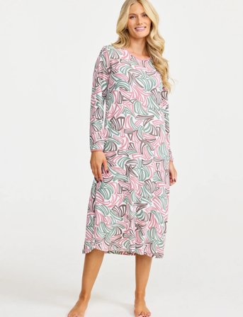 Damella of Sweden Nightdress Long Sl - Multi/patterned - M